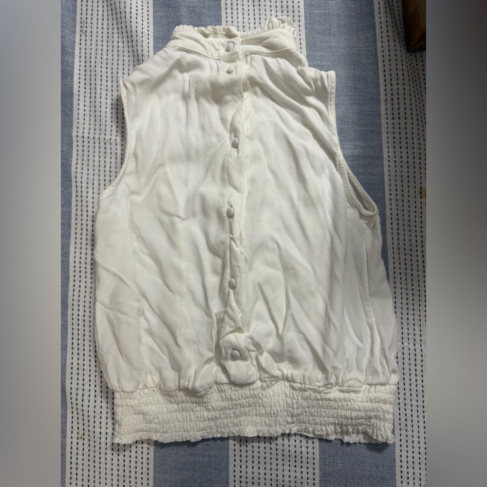 Frame Denim Ivory Ruffle Blouse - Picture 5 of 8